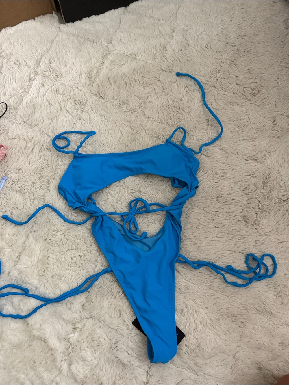 Fashion Nova Electric Blue Strappy One-Piece